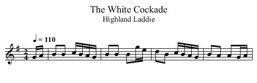 White Cockade, The - staff notation