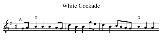 White Cockade - staff notation