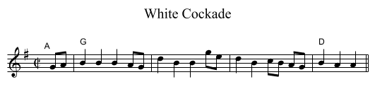 White Cockade - staff notation