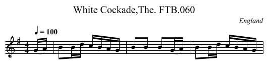 White Cockade,The. FTB.060 - staff notation