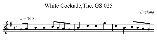 White Cockade,The. GS.025 - staff notation