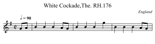 White Cockade,The. RH.176 - staff notation