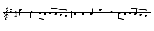 White Cock-aide - staff notation