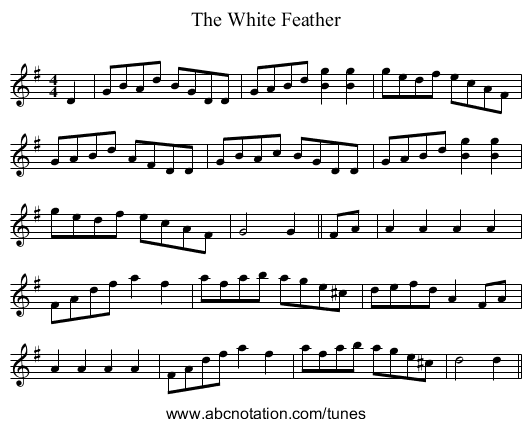 White Feather, The - staff notation