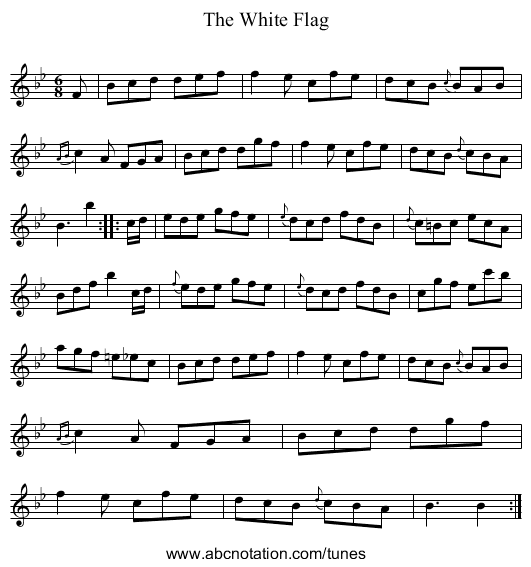 White Flag, The - staff notation