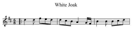 White Joak - staff notation