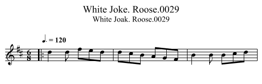 White Joke. Roose.0029 - staff notation