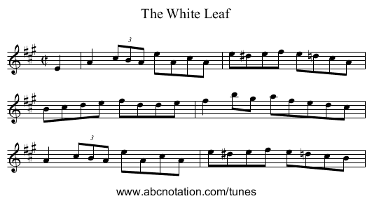 White Leaf, The - staff notation