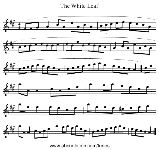 White Leaf, The - staff notation