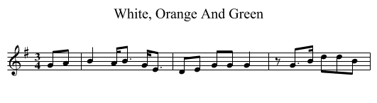 White, Orange And Green - staff notation