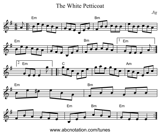 White Petticoat, The - staff notation