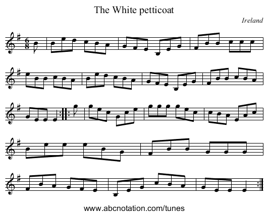 White petticoat, The - staff notation