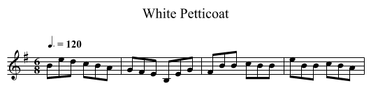 White Petticoat - staff notation