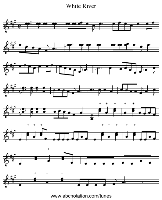 White River - staff notation