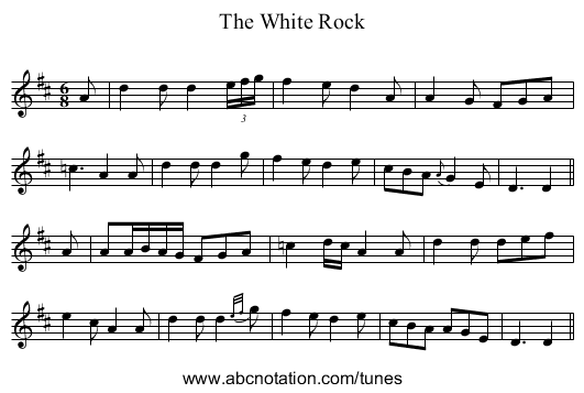 White Rock, The - staff notation