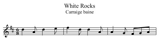 White Rocks - staff notation