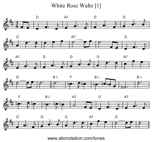 White Rose Waltz [1] - staff notation