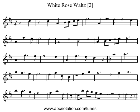 White Rose Waltz [2] - staff notation
