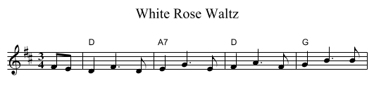 White Rose Waltz - staff notation