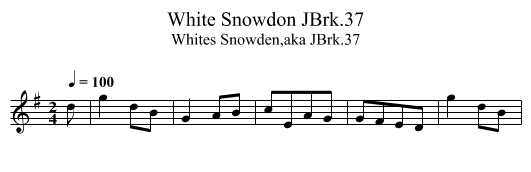 White Snowdon JBrk.37 - staff notation