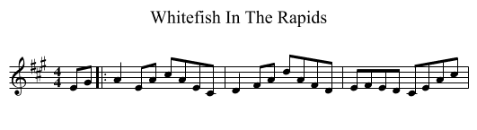 Whitefish In The Rapids - staff notation