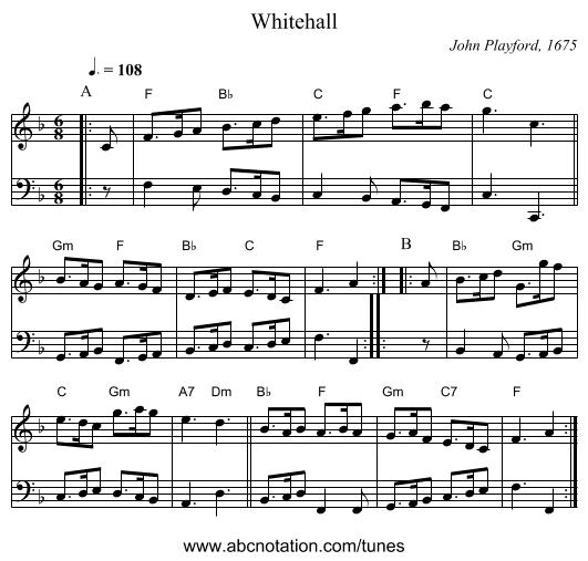 Whitehall - staff notation