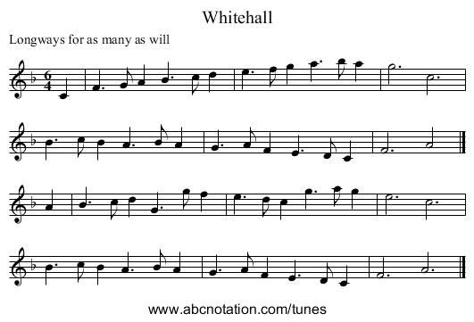 Whitehall - staff notation