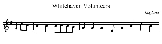 Whitehaven Volunteers - staff notation