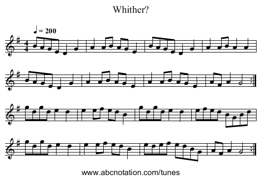Whither? - staff notation