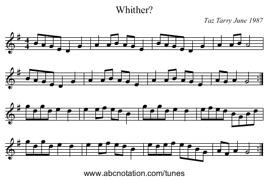 Whither? - staff notation