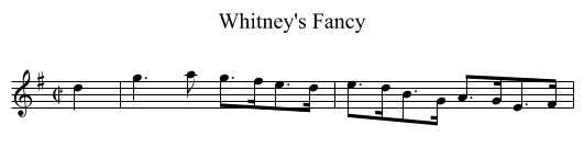 Whitney's Fancy - staff notation
