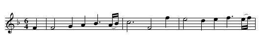 Whitney's Farewell - staff notation