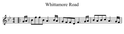 Whittamore Road - staff notation