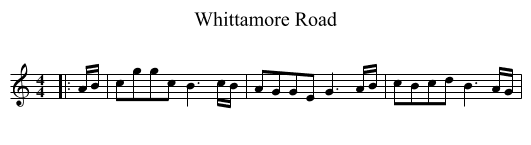 Whittamore Road - staff notation