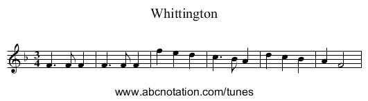 Whittington - staff notation
