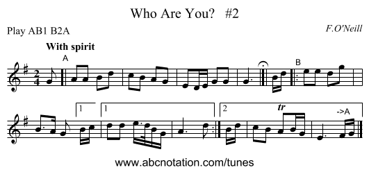 Who Are You?   #2 - staff notation