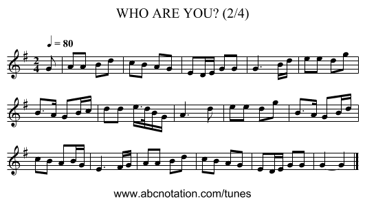 WHO ARE YOU? (2/4) - staff notation