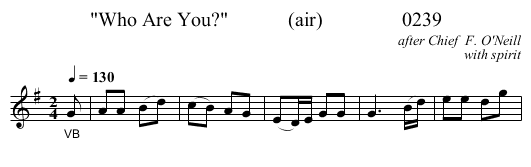 Who Are You?            (air)                0239 - staff notation