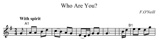 Who Are You? - staff notation