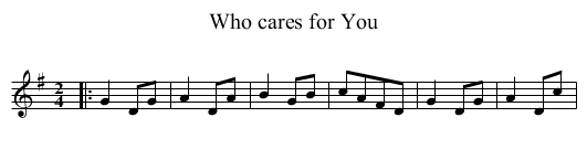 Who cares for You - staff notation
