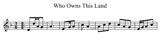 Who Owns This Land - staff notation