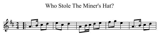 Who Stole The Miner's Hat? - staff notation