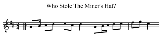 Who Stole The Miner's Hat? - staff notation