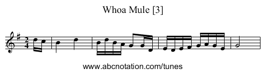 Whoa Mule [3] - staff notation