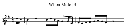 Whoa Mule [3] - staff notation