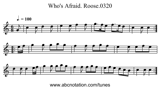 Who's Afraid. Roose.0320 - staff notation