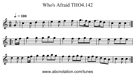 Who's Afraid THO4.142 - staff notation