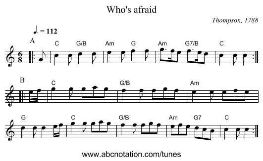 Who's afraid - staff notation