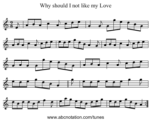 Why should I not like my Love - staff notation