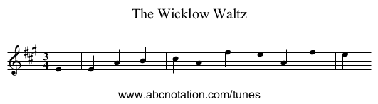 Wicklow Waltz, The - staff notation
